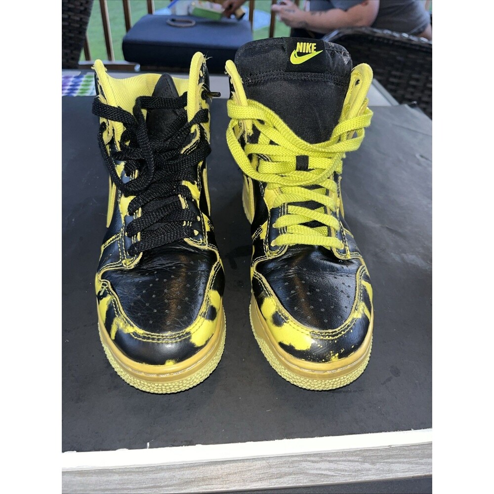 Size 7.5 - Nike Dunk 1985 High Yellow Acid Wash